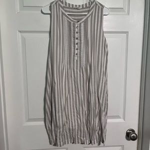 Tan and white striped Cotton Bleu dress